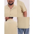 thumbnail image 7 of DARING DIVA Men's Big & Tall Summer Beach Camp Collar Short Sleeve Shirt 4XL Beige, 7 of 7