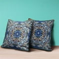 thumbnail image 3 of Amrita Sen Designs CAPL1065BrCDS-BL-28x28 28 x 28 in. Paisley Mural Broadcloth Indoor & Outdoor Blown & Closed Pillow - Blue, Orange & Green, 3 of 4