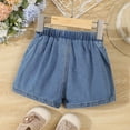 thumbnail image 3 of Ticikt Little Girl's Denim Ruffle Skirts Mini Flared Pleated Toddler Jean Skorts with Shorts Underneath,Color:Blue,Size:5-6 Years, 3 of 7