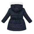 thumbnail image 4 of Wyobmus Girl's Winter Coat Parkas Warm Hooded Puffer Jacket Long Tuni Quilted Jacket With Faux Fur Hood M-Black, 4 of 4