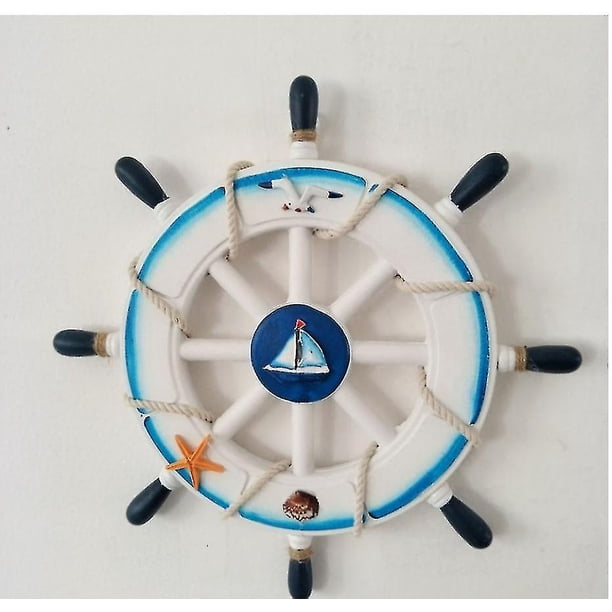 Decoración de pared, volante, aspecto pirata, aspecto barco, de madera, 28 cm