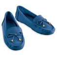 thumbnail image 2 of Collections Etc Women's Stylish Microsuede Tassel Tie Cut-Out Pattern Moccasins Navy 7, 2 of 4