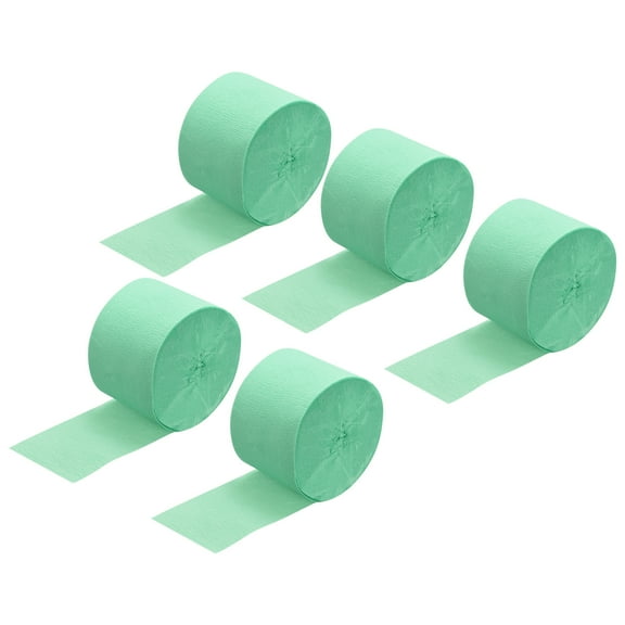 Uxcell Crepe Paper Streamer Decoration 82ft Long 1.77 Inch Wide, Mint Green 5 Pack