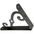 Hyper Tough 8" x 51/2" Shelf Bracket, Decorative Scroll, Black, Metal