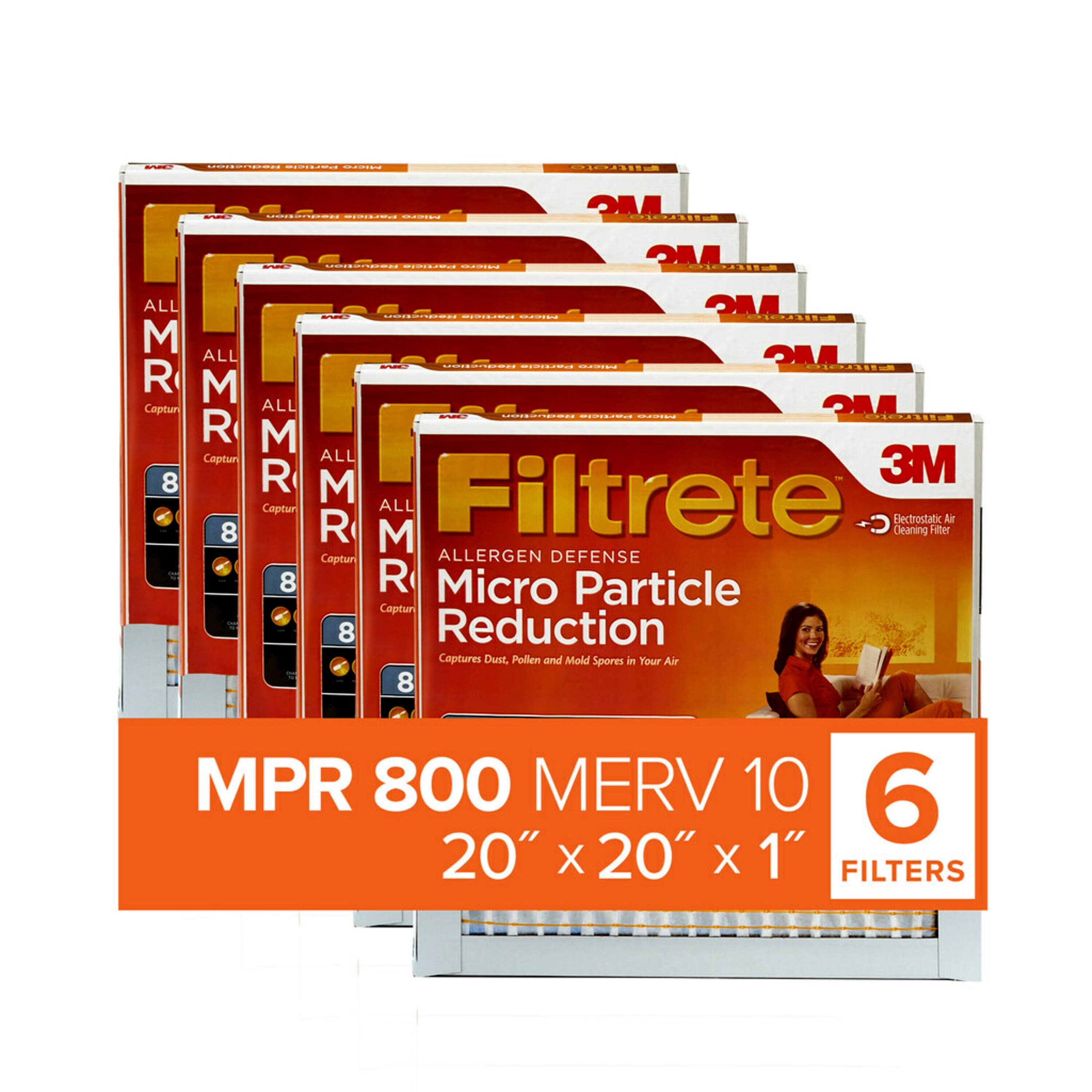 20x20x1 Air Filter Model: CF-20x20x1-M8pk6 MPR 600 AC Furnace Air Filter crisp Crisp Filters MERV 8 6-Pack