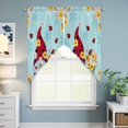 thumbnail image 6 of Swag Valance Curtains for Windows, Aqua Gnomes Daisy Light Filtering Kitchen Curtains with Rod Pocket, Pastoral Country Garden Floral Window Treatment Valances for Living Room, 36x45 - 2 PCS, 6 of 9