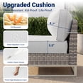 thumbnail image 6 of Muphyers 12 Piece Rattan Patio Furniture Set, All-Weather Wicker Sectional Sofa, Outdoor Conversation Set, Wooden Table, Wide Armrests, 5.5" Washable Cushions for Backyard, Garden, Balcony,Snow, 6 of 12