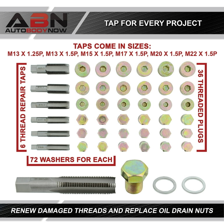 A-M15 15MM OIL PAN DRAIN SUMP PLUG KEY THREAD REPAIR TOOL KIT SET M15x1 - Foto 8