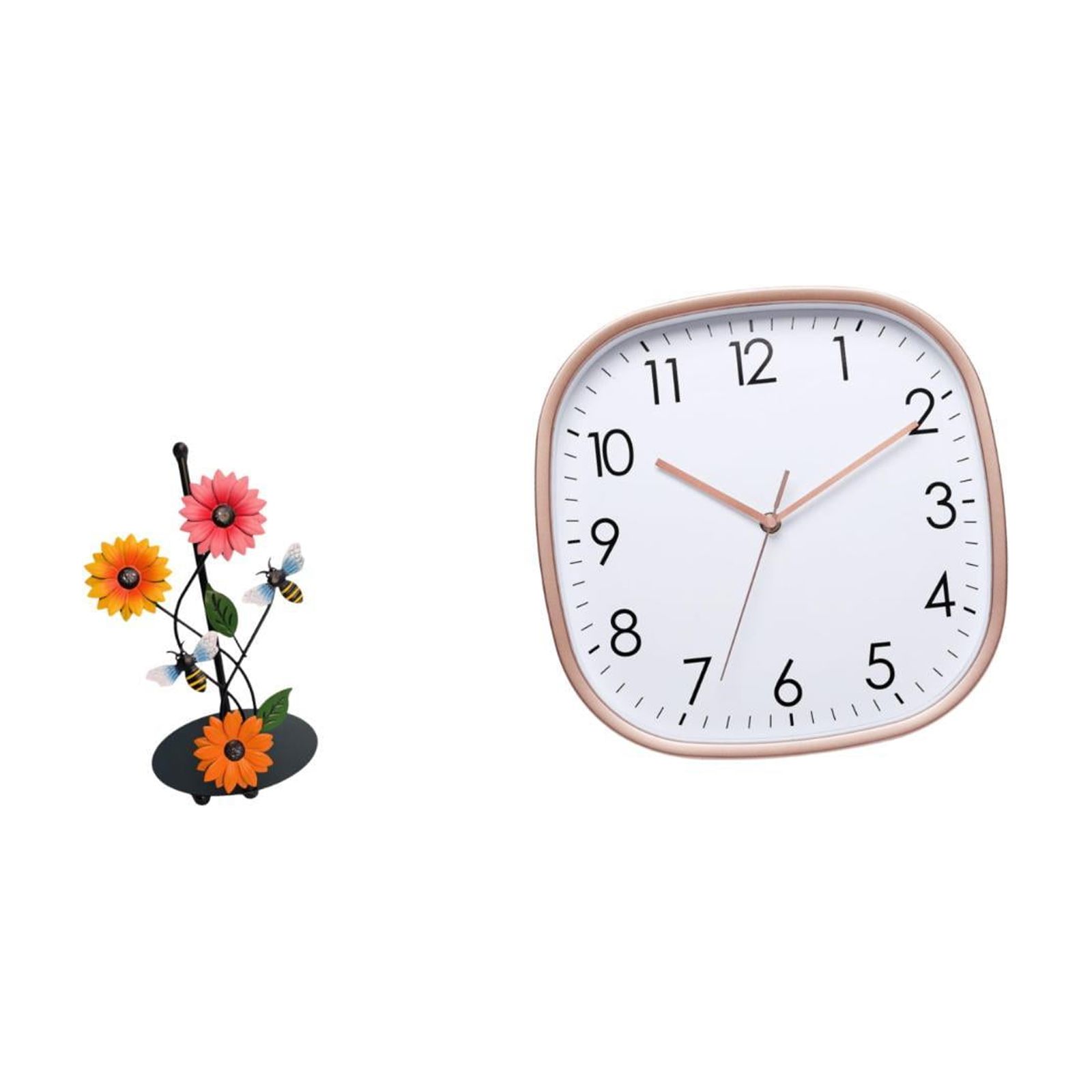 Fiocias Toilet Paper Holder Iron Paper Towel Holder Countertop Kitchen Roll Holder Standing Digital Wall Clock Removable Antirust Quiet Non Ticking Sweep Move