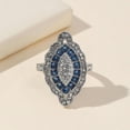 thumbnail image 6 of YYKihy Shiny Full Diamond Ring Sapphire Ring Tear Drop Cut Cubic Zirconia Promise Rings Blue Gemstone Cocktail Rings Engagement Wedding Band Ring For Women, 6 of 8