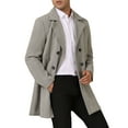 thumbnail image 4 of INSPIRE CHIC Trench Coats for Men's Double Breasted Herringbone Notched Collar Winter Overcoats, 4 of 5