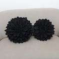 thumbnail image 3 of Fennco Styles 3D Petals Flower Filled Decorative Throw Pillow 13" Round - Black Floral Felt Accent Pillow for Couch, Bedroom, Living Room, Office, Holiday Décor, and Housewarming, Birthday Gift, 3 of 4
