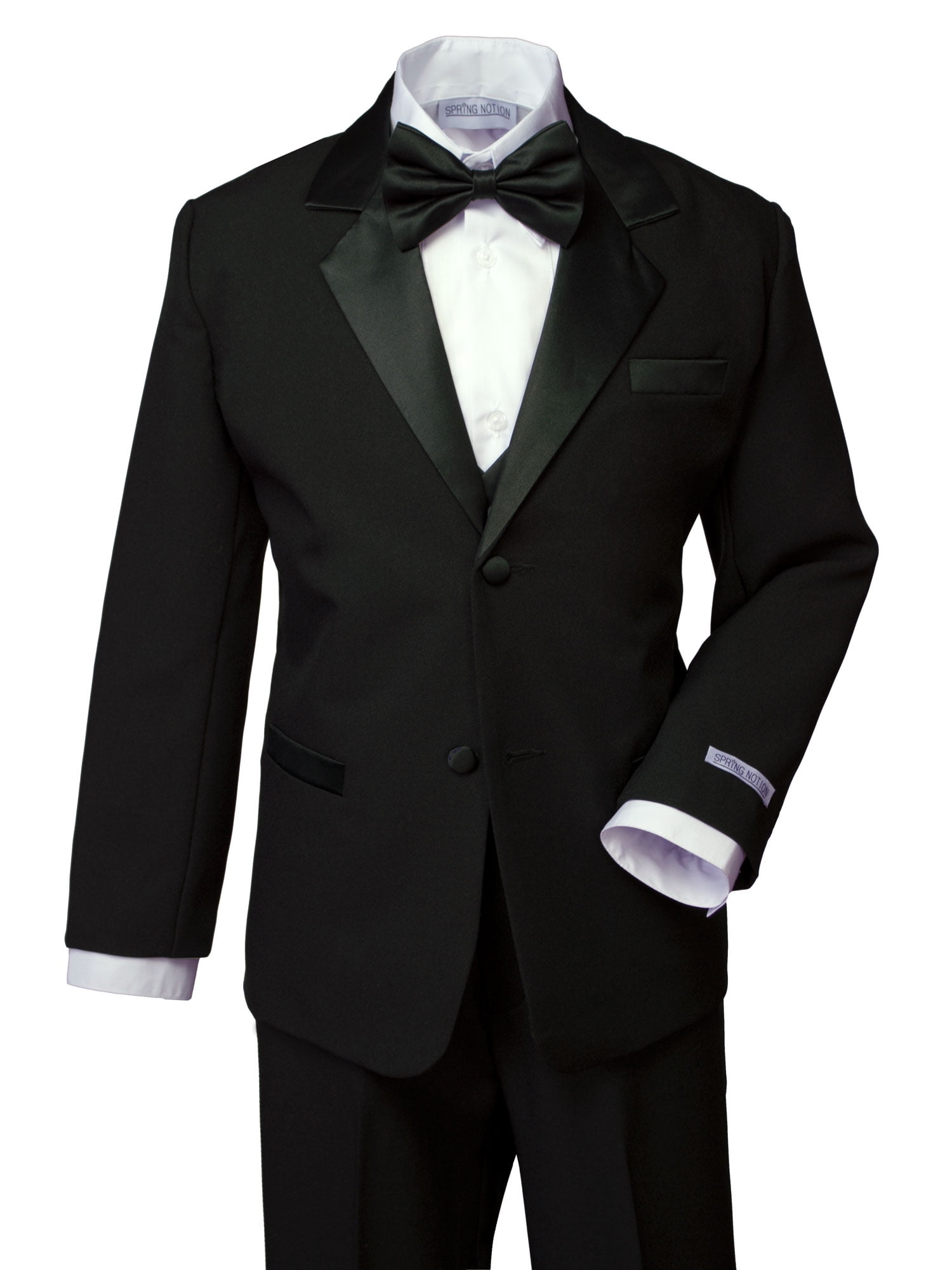 Boys Size 7 Black Chaps Tuxedo Tailcoat Ring Bearer White Tie Formal Long Tails 