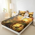 thumbnail image 3 of jejeloiu Wild Dinosaur Twin Sheet Sets,Natural Scenery Mountain Twin Fitted Sheet,Jungle Wildlife Flat Sheet For Boys Kids,Breathable Bedroom Decorative,3 Pieces, 3 of 7