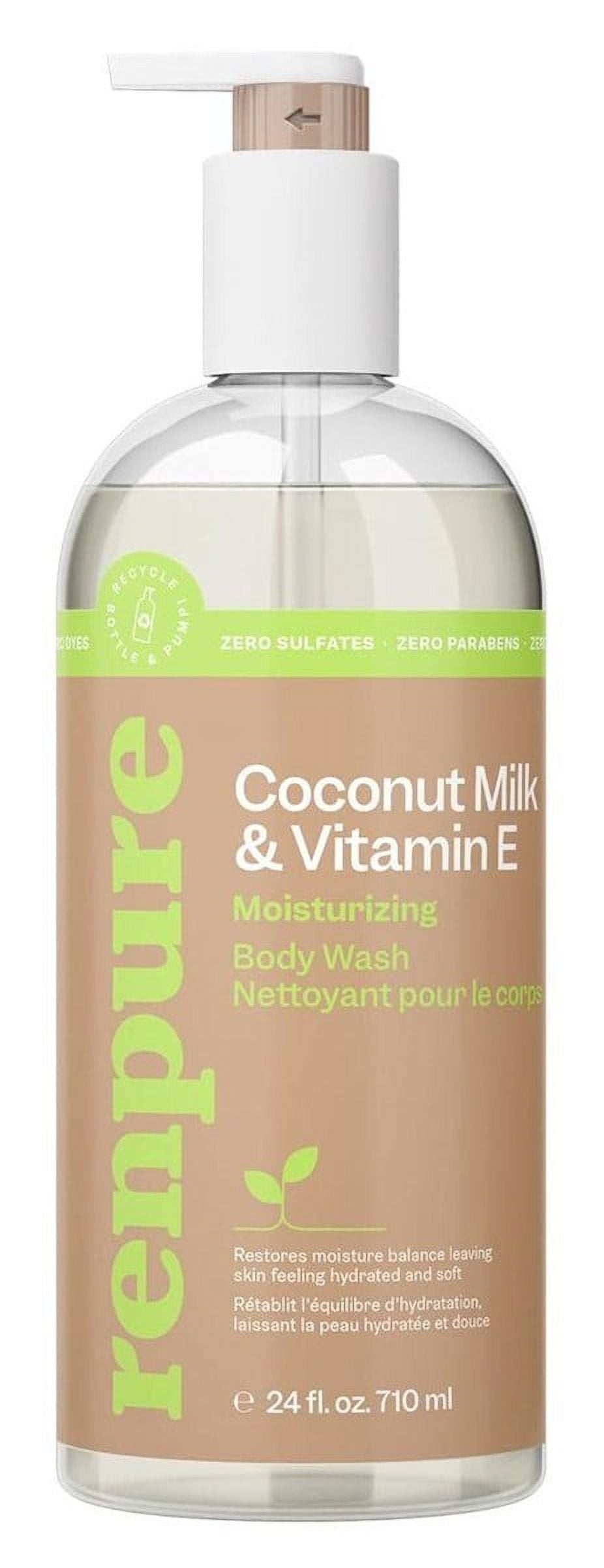 Renpure Body Wash Coconut Milk And Vitamin E Nourishing 24oz (Pack of 3)