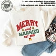 thumbnail image 2 of EMBROIDERED Merry and Married Sweatshirt, Christmas Newlywed Matching Couple Sweaters, Christmas Wedding Sweater, Christmas Couple Shirts, 2 of 5