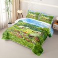 thumbnail image 3 of Erosebridal Spring Camper Theme Kids Quilt King,Happy Camping King Coverlet Set For Girls,3-Piece, 3 of 7