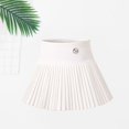 thumbnail image 5 of CPNG Girls Uniform Pleated Skirts with Metal Button Decor Solid Color High Waist A-line Casual Pleated Skirts with Lining Shorts(White,15-16 Years), 5 of 9