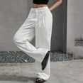 thumbnail image 5 of Tittly Sweatpants Women Lounge Pants Women Women's Casual Pants High Waisted Patchwork Simple Vertical Suit Pants Womens Pants Comfy Pants Women White M, 5 of 7