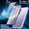 thumbnail image 3 of JETech 5 in 1 Matte Case for Samsung Galaxy S24 5G with 2-Pack Screen Protector and Camera Lens Protector, Translucent Back Protective Phone Cover, Tempered Glass Film (Lilac), 3 of 7