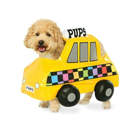 Pup Pet Dog Cat Yellow Taxi Cab Halloween Costume-S