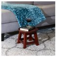 thumbnail image 5 of Carved Wooden Step Stool - Floral Cherry Finish - Versatile Ottoman, Footrest, & Decorative Seat Cherry + Rubber Wood, 5 of 6
