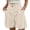 Cream, variant on Jamicy Womens Lounge Shorts Casual Elastic Waist High Waisted Business Work Elegant Wide Leg Shorts with Pockets