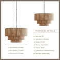thumbnail image 6 of Arturesthome 3-Tier Hemp Rope Round Handmade Weave Lantern Woven Pendant Light, 6 of 6