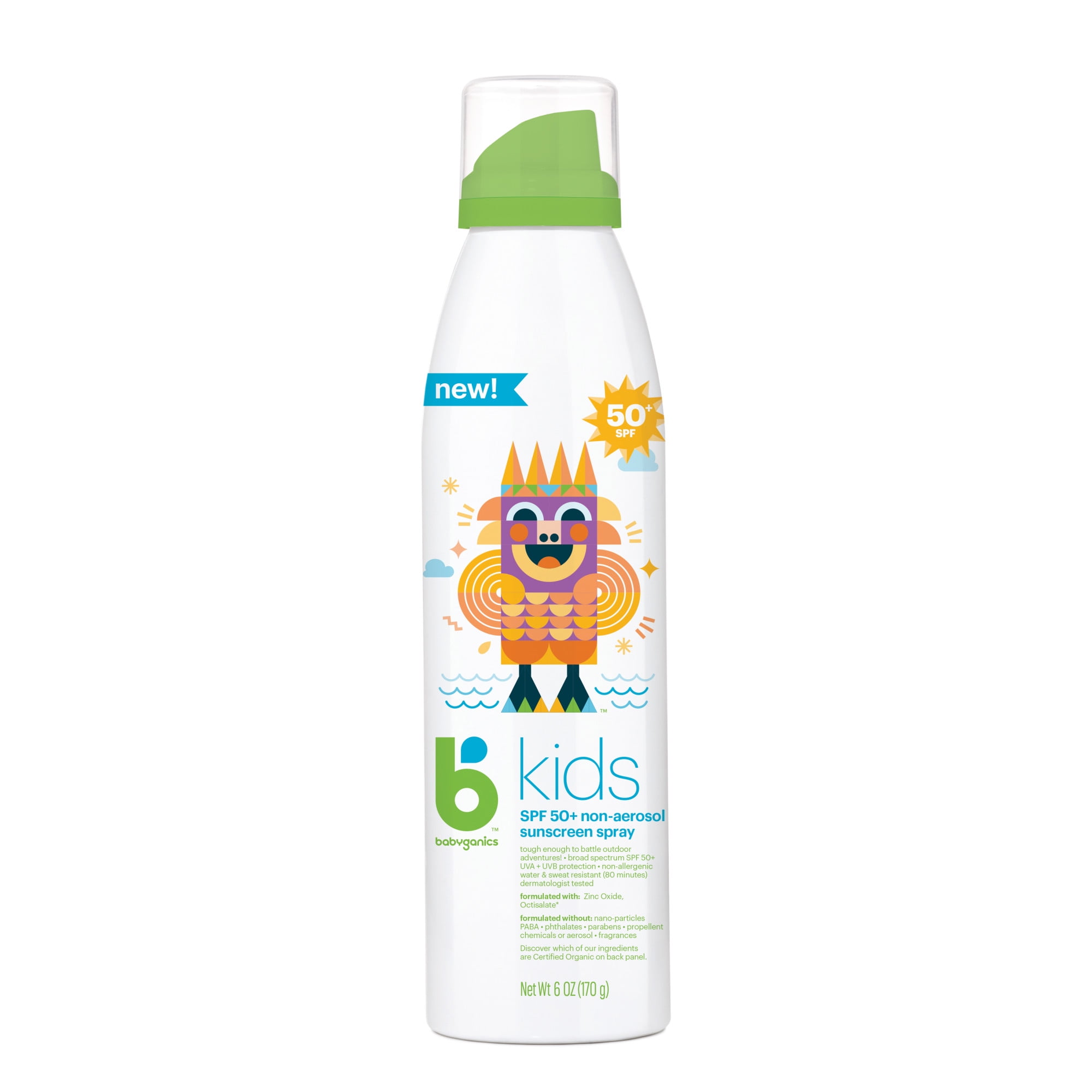 Babyganics Kids NonAerosol Sunscreen Spray, SPF 50+, 6 oz