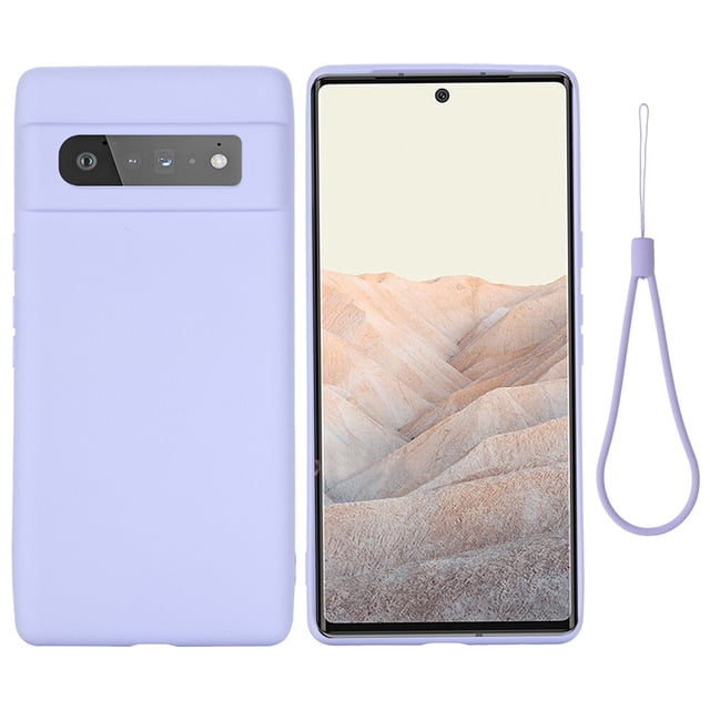 MasteelfCA Liquid Silicone Mobile Phone Case with Wrist Strap Compatible with Pixel 6 Pro