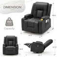 thumbnail image 4 of YODOLLA Massage Manual Recliner Chair with Heat and Vibration Massage, PU Leather Swivel Rocker Recliner Chair for Adults with 2 Cup Holders, Remote Control-Black, 4 of 9