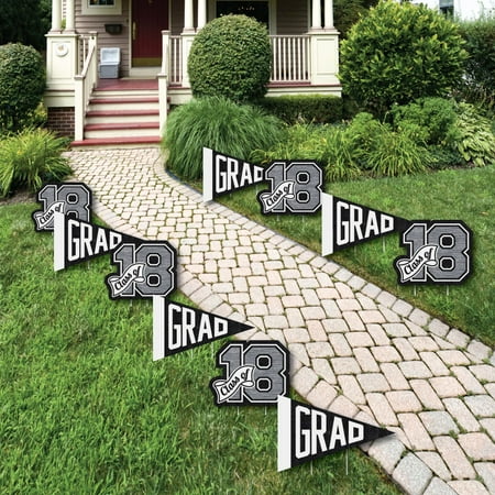 All Star Grad - Pennant Flag & 2018 Lawn Decorations - Outdoor Graduation Party Yard Decorations - 10 Piece