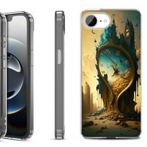 Shockproof Protective Phone Case for iPhone 16e, by OneToughShield - Melting Clock