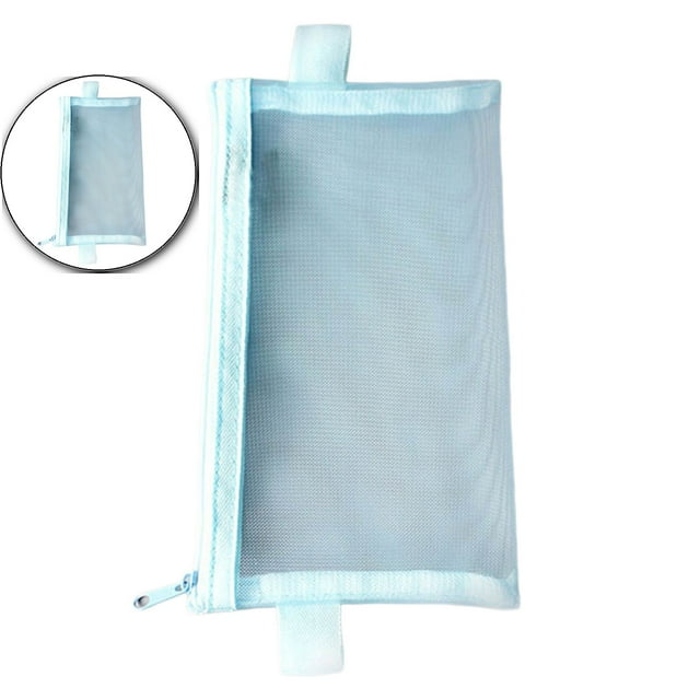 Dvruxg Zipper Files Bag Breathable Transparent Mesh Documents Pocket Pouch Storage for Office Supplies(Blue)