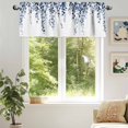 thumbnail image 6 of Blue Eucalyptus Leaves Valances for Windows, 54 x 18in, Watercolor Retro Leaf Rod Pocket Kitchen Valance Curtain Light Filtering Window Treatments for Living Room Bedroom, 1 Panel, 6 of 7