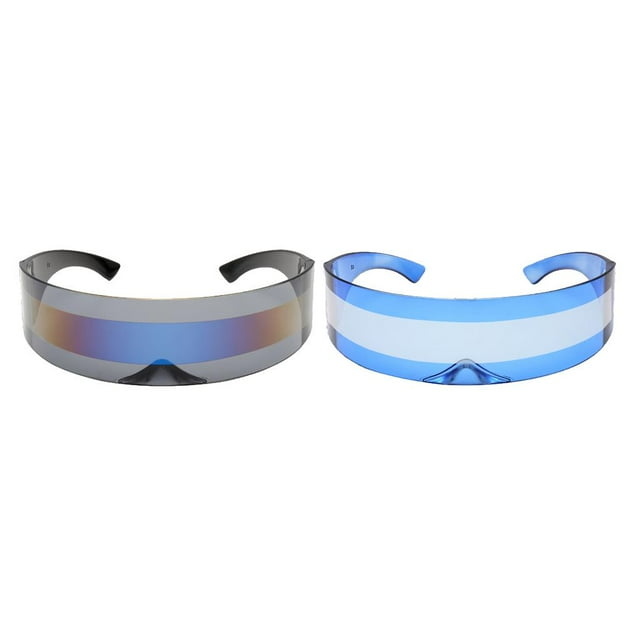 BELOVING 2Pcs Robot Alien Sunglasses Party Novelty Mirrored Glasses Costume