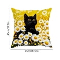 thumbnail image 3 of Uutvery Cats Patterns Pillow Covers 45x45cm， Soft Polyester Decorative Cushion Case with Hidden Zipper， for Sofa Bed Home Decor Living Room Bedroom, 3 of 6