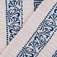 thumbnail image 4 of BNM Cotton Decorative Border 4 Piece Towel Set, Ivory-Navy, 4 of 7