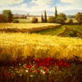 thumbnail image 2 of Hulsey 12x12 Gold Ornate Wood Framed with Double Matting Museum Art Print Titled - Wheat Fields and Roses, 2 of 4