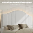 thumbnail image 5 of Pinmoco Full Upholstered Bed Frame with Adjustable Arc-shaped Headboard, LED Platform Bed, White Teddy Velvet, 5 of 10