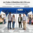 thumbnail image 2 of Carpa Plegable 3x3 m , Toldo Oxford 150D Impermeable Protección UPF50+ Anti Rayos UV, Mecanismo Bloqueo Central Armado Rápido Sin Herramientas-Para Jardín, Patio, Camping, Fiestas y Puestos De Feria, 2 of 8