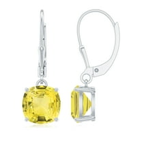 Lab Created Yellow Sapphire Solitaire Drop Earrings for Women - AAAA Quality, 10K White Gold