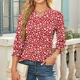 thumbnail image 4 of Women's 2025 Fashion Tops 3/4 Length Sleeve Business Casual Blouses Summer Tees Shirts School Outfits for Teachers, 4 of 6