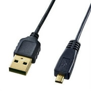SANWA SUPPLY KU-SLAMB810 Extra-fine mini USB cable (mini 8-pin flat type) 1m