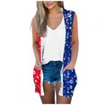 thumbnail image 2 of UVEASISHA American Flag Kimonos for Women Sleeveless Novelty Print Tank Independence Day Patriotic Cardigan Summer Beach Cover Ups Multicolor#9 L, 2 of 5