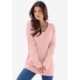 thumbnail image 2 of Roaman's Women's Plus Size Drop Needle V-Neck Lightweight Sweater Knit, 2 of 6