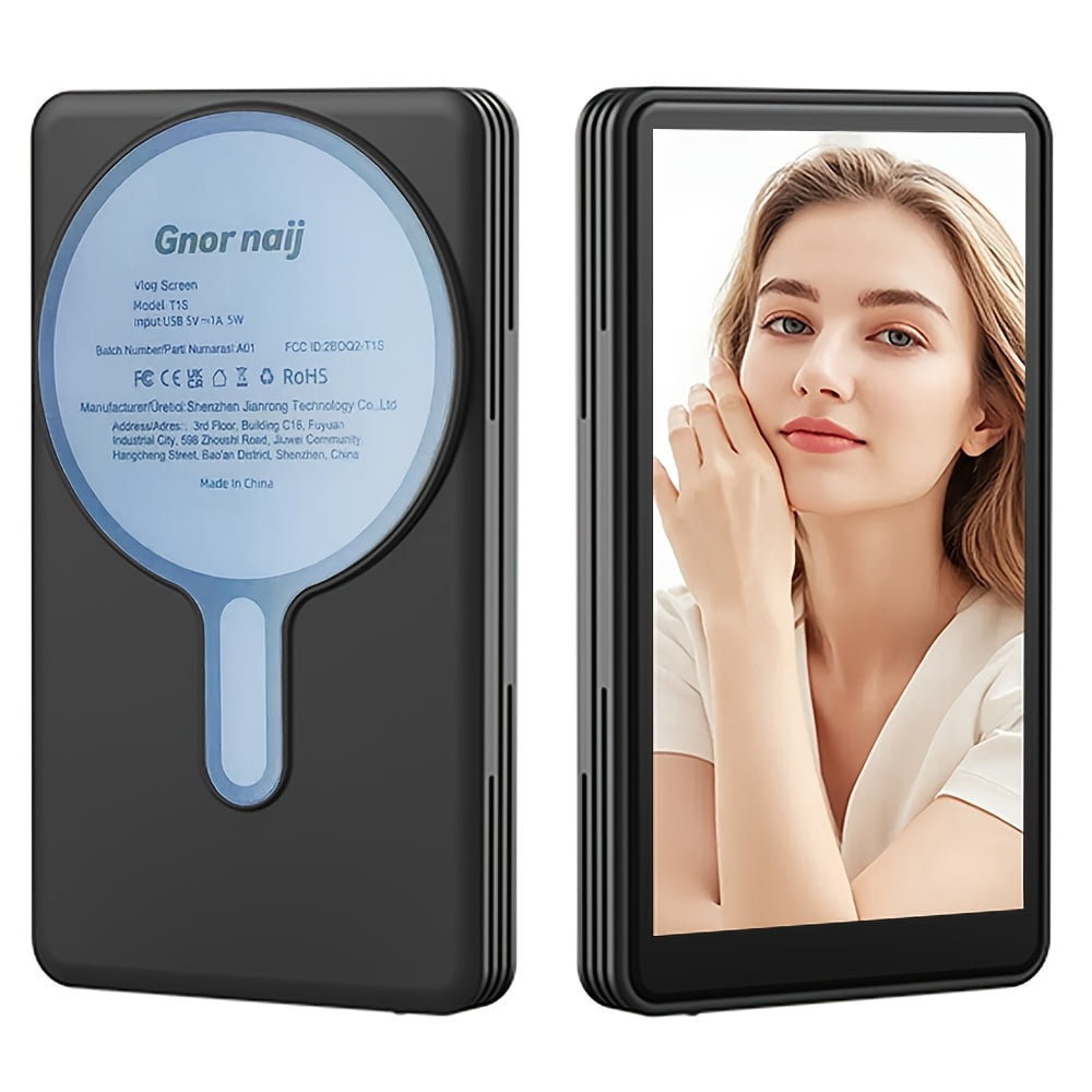Magnetic Wireless Vlog Screen & Mini Monitor with Phone Clip Mount for iPhone 15 16 17 Android, External Display for Live Streaming & Video Shooting