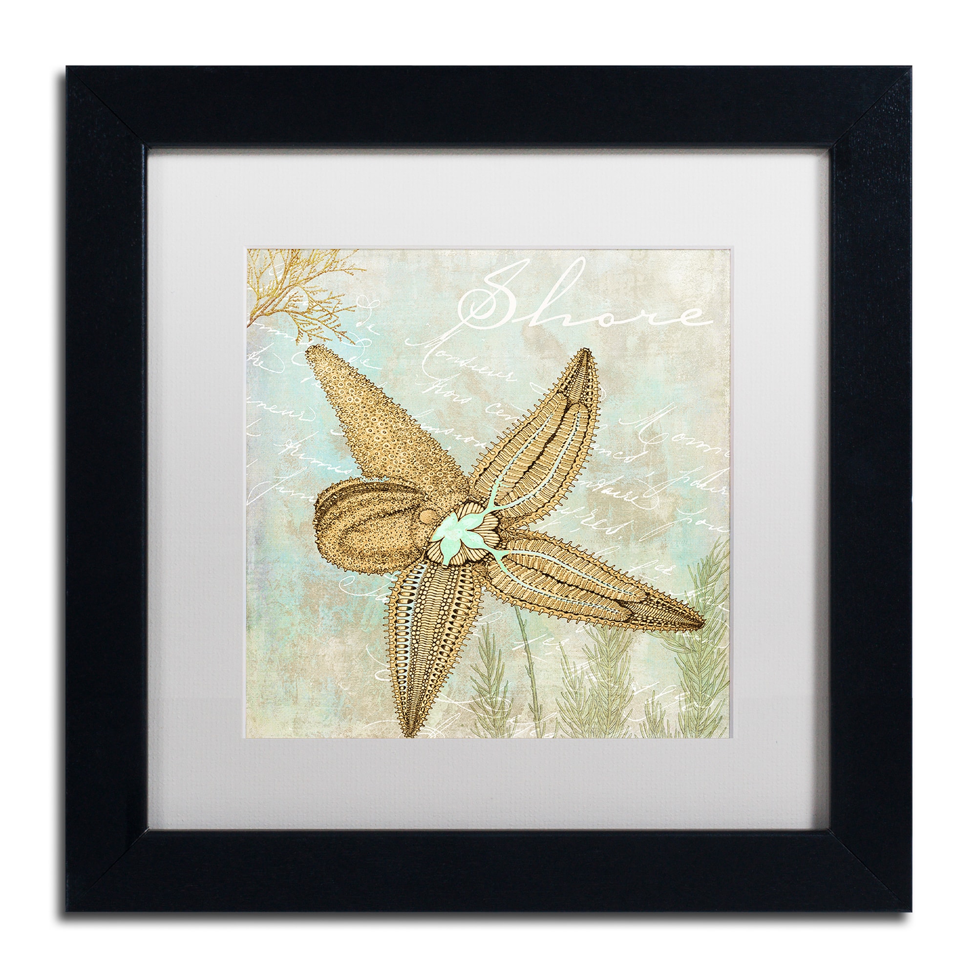 Trademark Fine Art "Turquoise Beach V" Canvas Art by Color Bakery White Matte, Black Frame