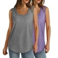 thumbnail image 1 of Chbgutlmr Débardeurs pour Femmes 2 Pcs Grande Taille Col Rond Sans Manches Couleur Unie Ample Course Été, 1 of 9