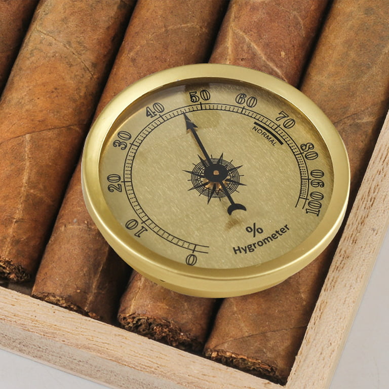 Asdomo Mechanical Cigar Hygrometer, Anync Round Hygrometer For Cigar Humidor,  Cigar Box/Cigar Cabinet 